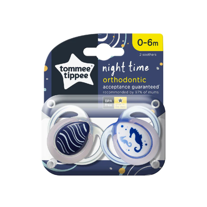Night Time Soother 2-PK With Case Tommee Tippee 0-6M -433372 - Image 2