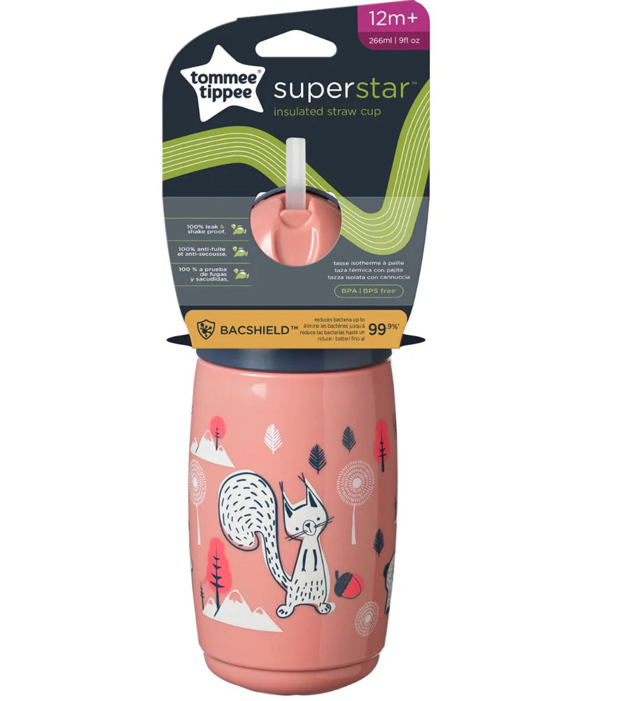 Insulated Straw Cup AL IL Pink 1X Tommee Tippee 266ML - 447825 - Image 4