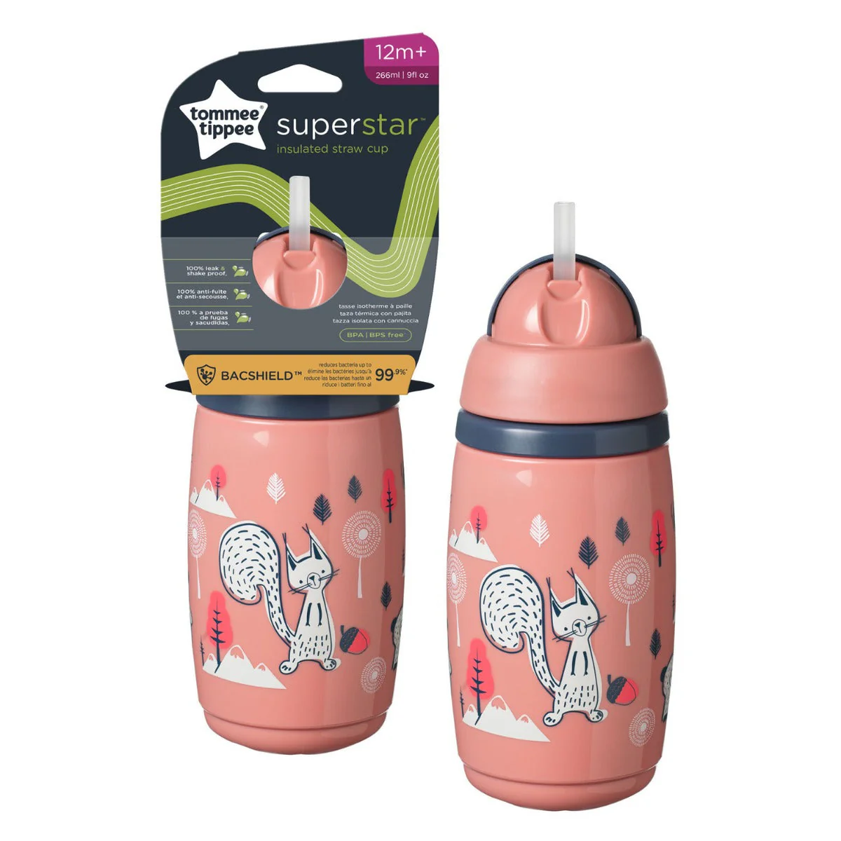 Insulated Straw Cup AL IL Pink 1X Tommee Tippee 266ML - 447825 - Image 5