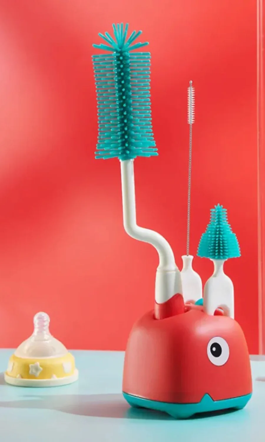 3-in-1 Silicone Baby Bottle Cleaning Brush Set
