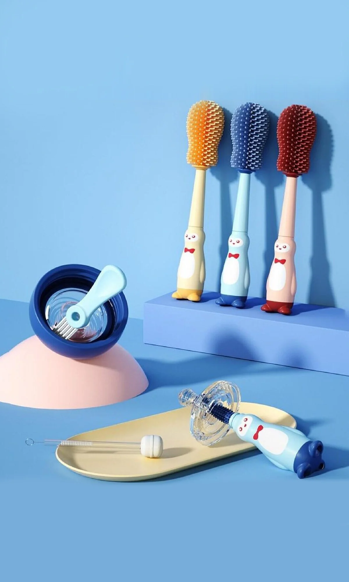 4-in-1 Silicone Baby Bottle Cleaning Brush Set - Image 3