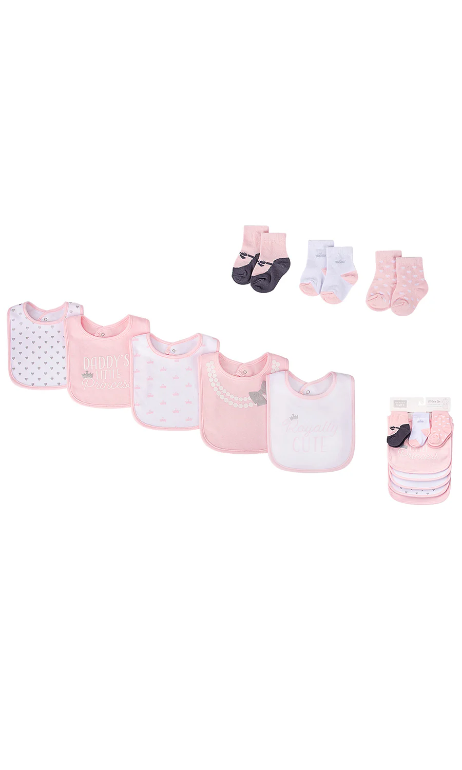 5 Pcs Bibs & 3 Pcs Socks Set - 0303175