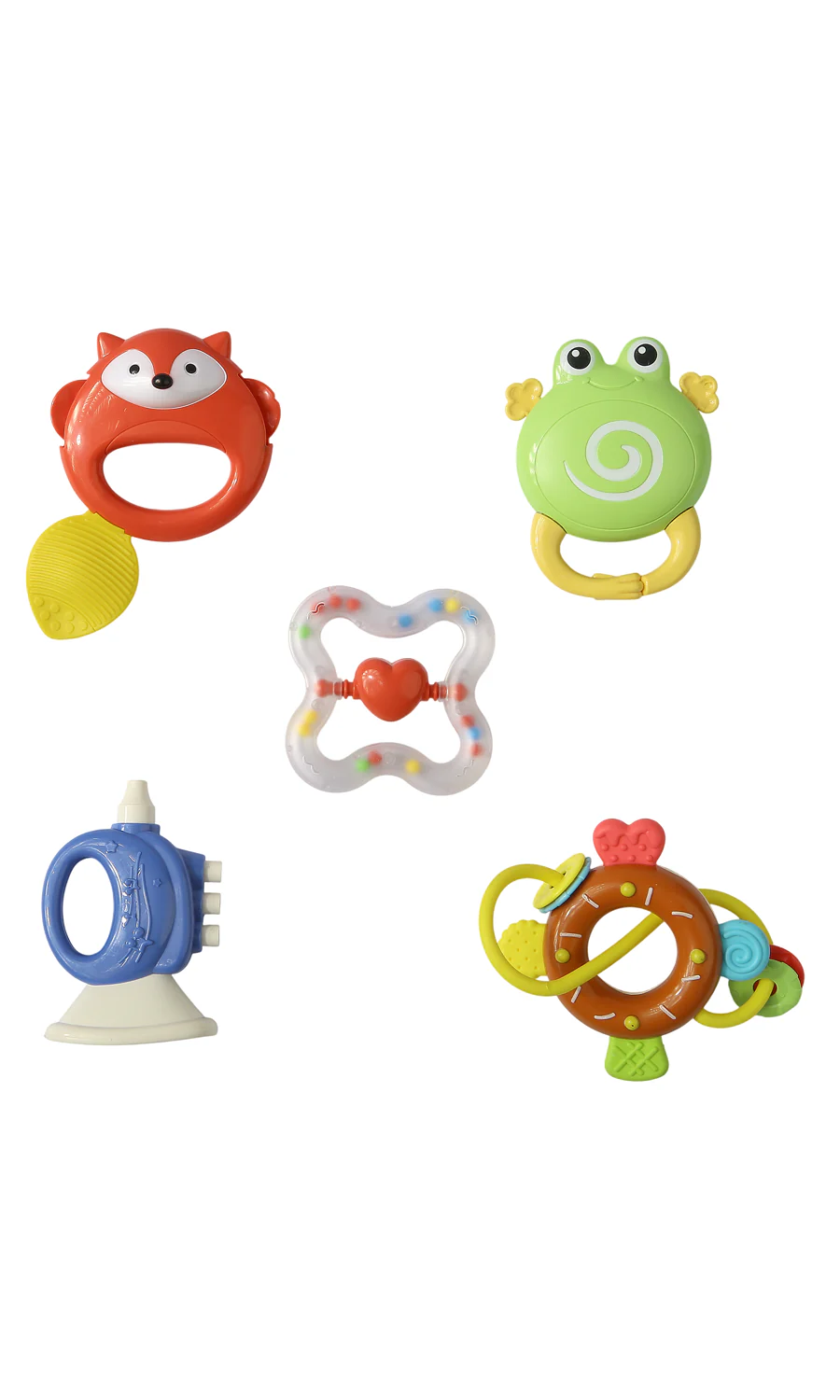 5-Piece Baby Rattle & Teether Developmental Toy Set