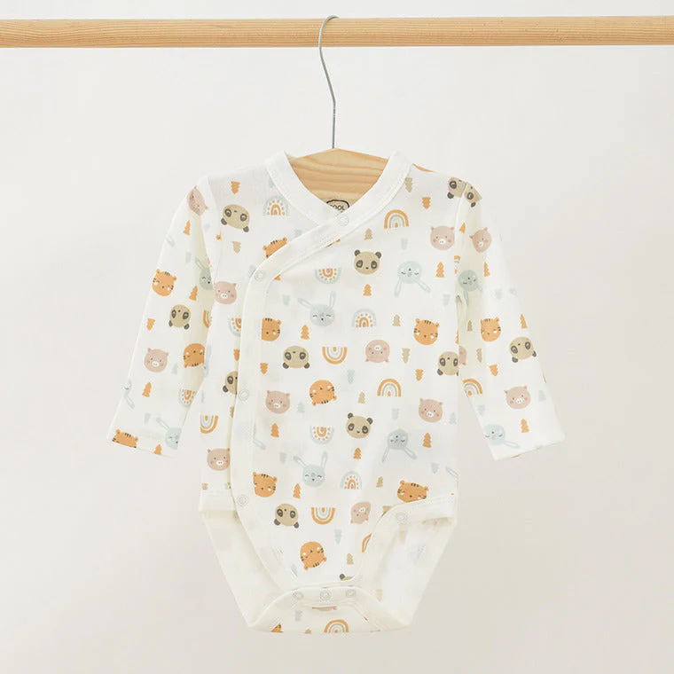 Baby Bodysuit with Long Sleeves Ecru Beige Set 2 Pcs CC CNB2503113 00 - Image 2