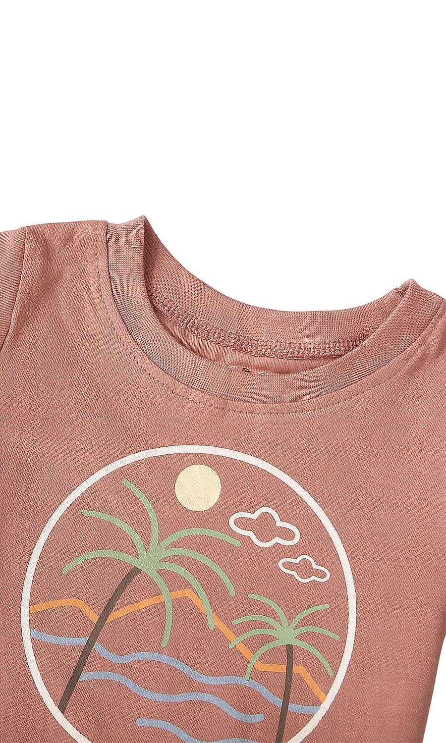 Baby Boys 3 Piece Summer Suit Pink Brown Tropical Print - Image 2