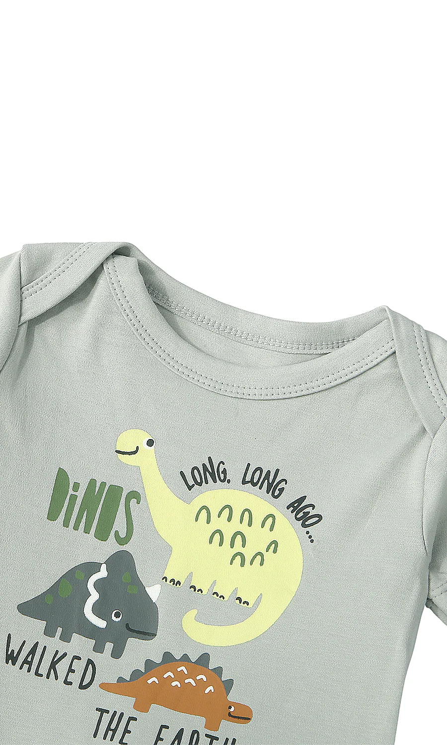 Baby Boys 4 Piece Suit Grey Blue Dinosaur Print - Image 3