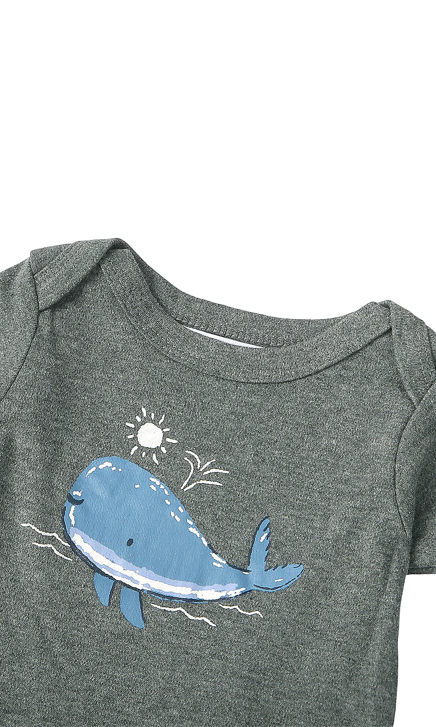 Baby Boys 4 Piece Suit Grey Blue Whale Sailboat Print - Image 3