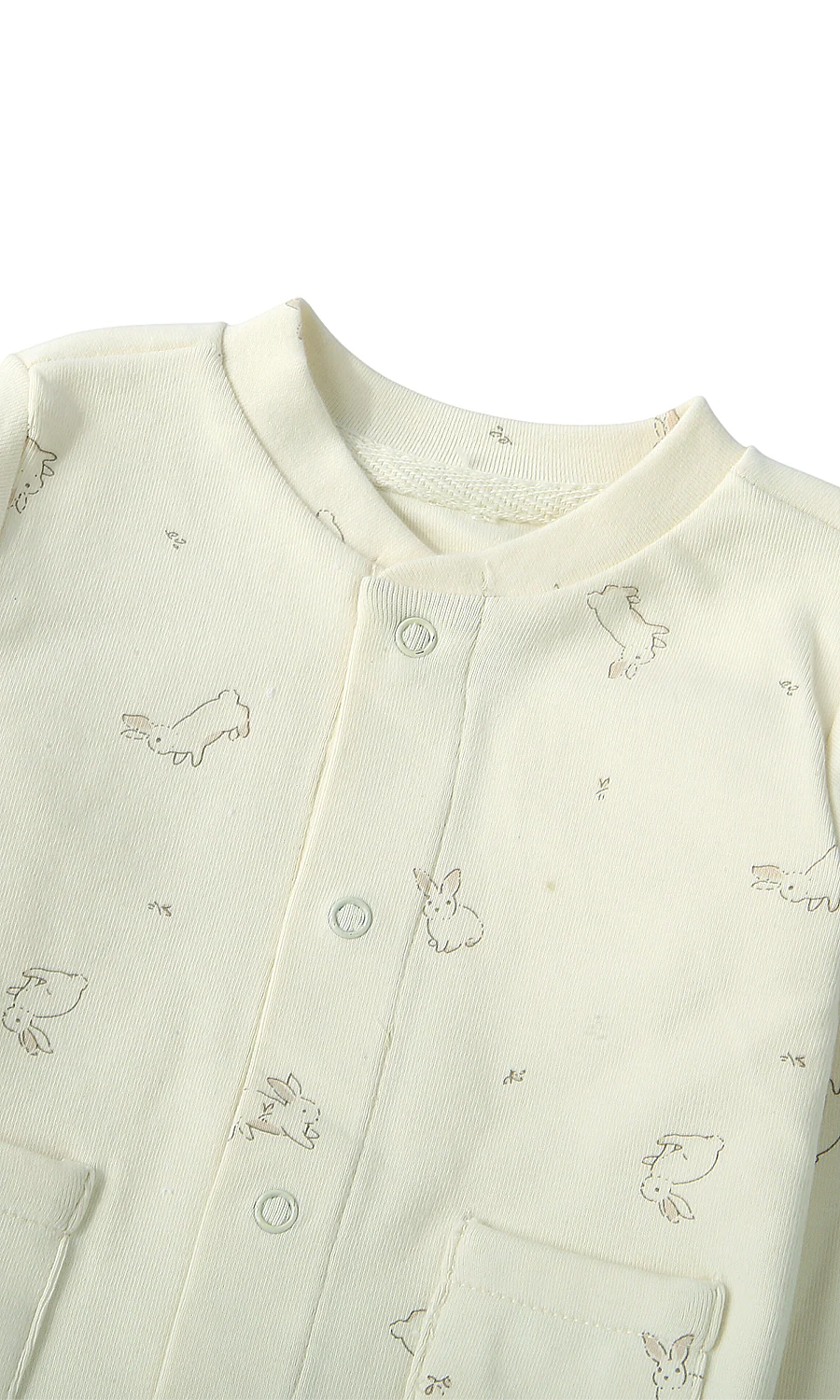 Baby Boys 6-Piece Gift Set Dusty Rose Ribbed & Cream Bunny Print Newborn Layette - Image 3