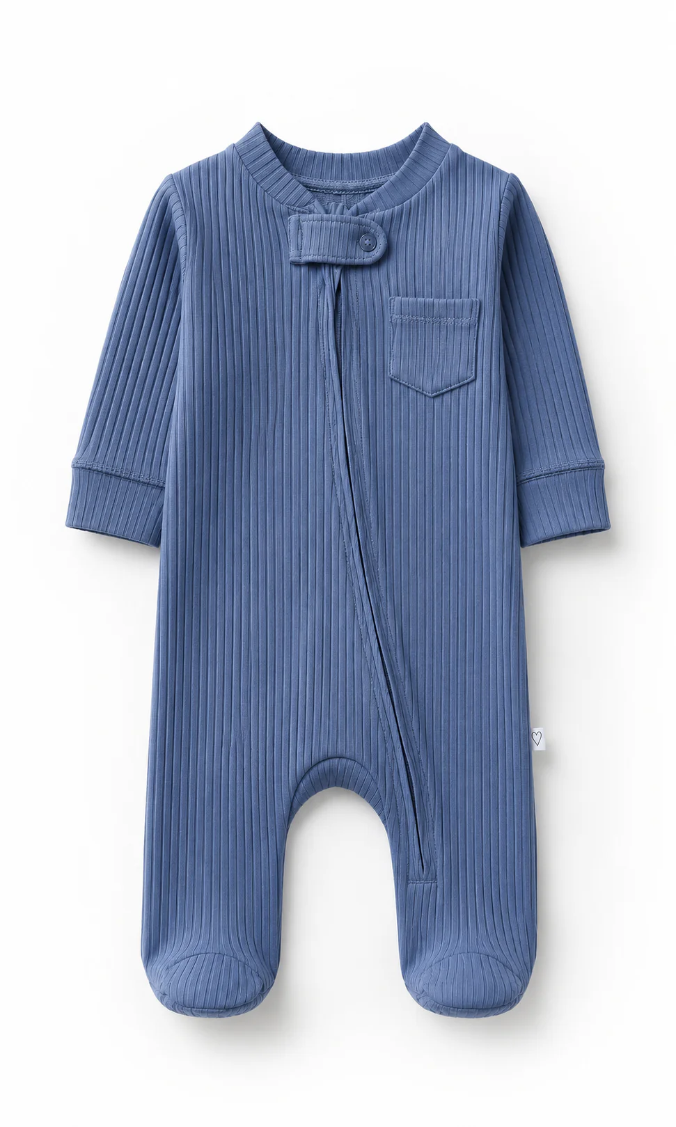 Baby Boys 6-Piece Gift Set Steel Blue Ribbed & Cream Vehicle Print Newborn Layette - Image 3