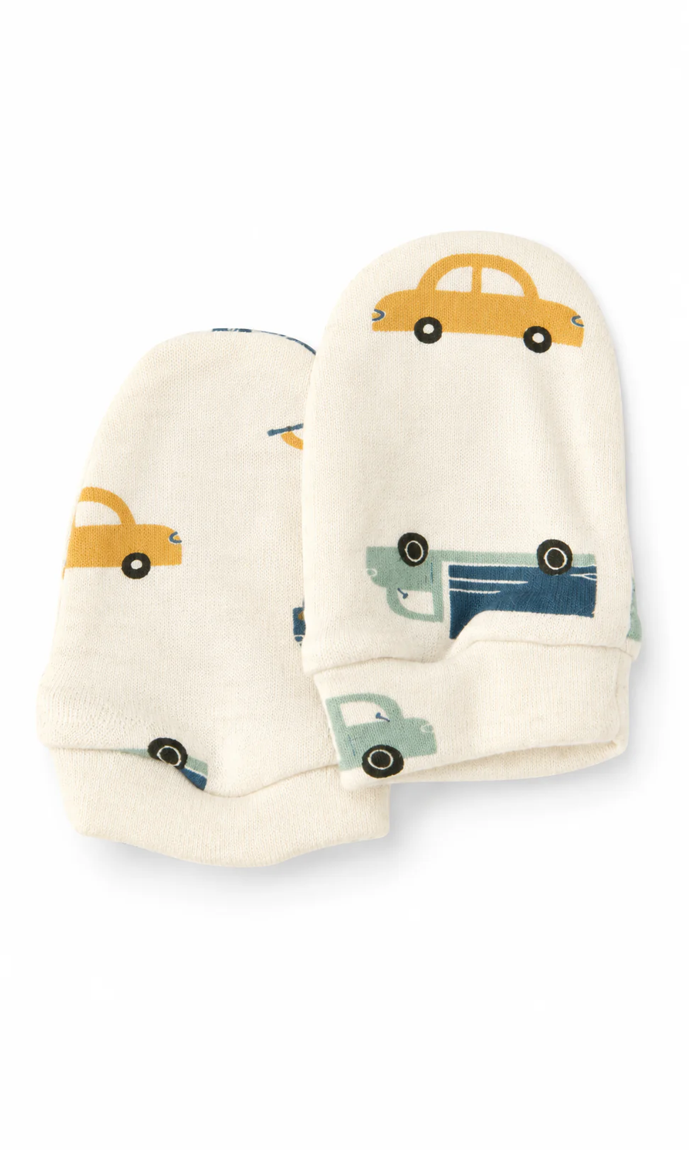 Baby Boys 6-Piece Gift Set Steel Blue Ribbed & Cream Vehicle Print Newborn Layette - Image 5