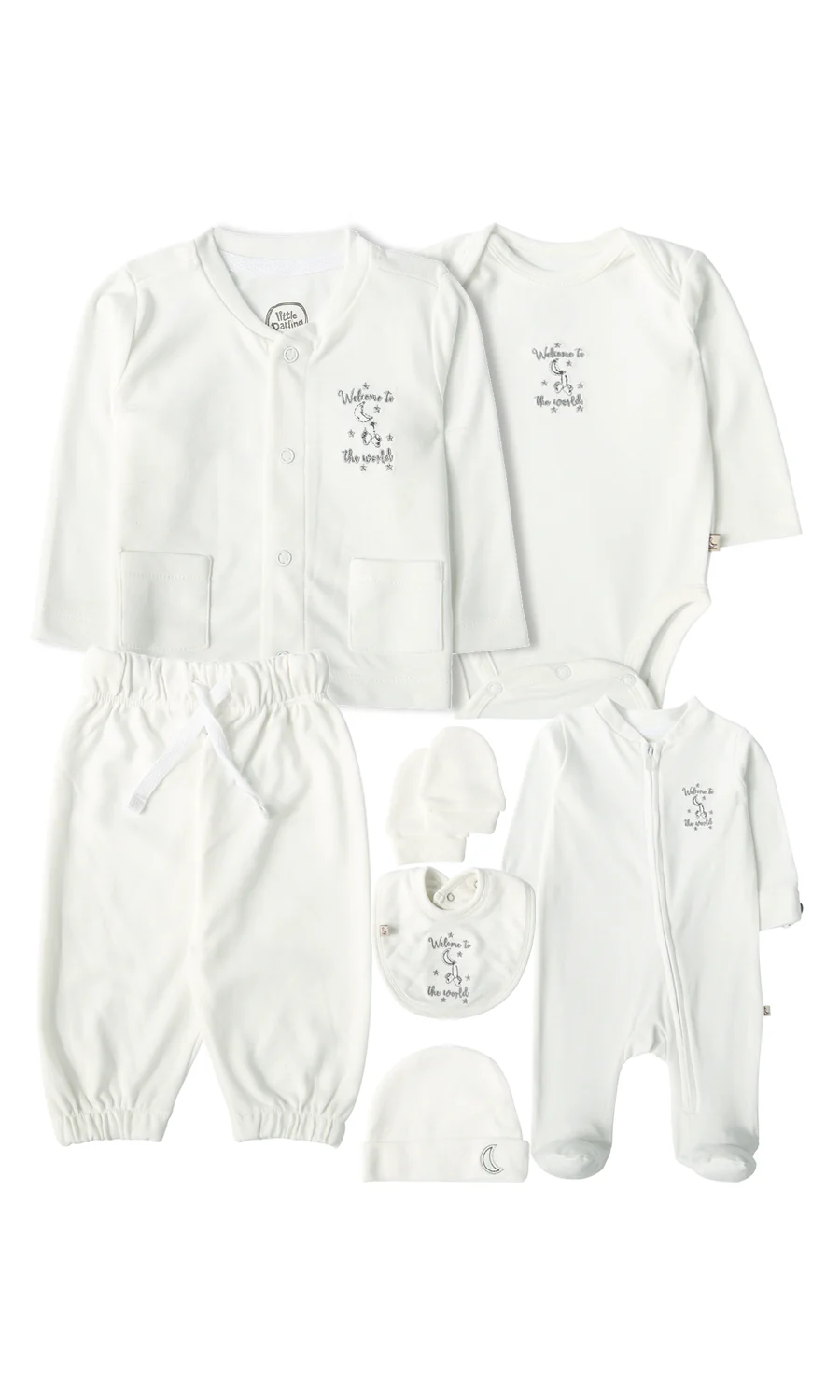 Baby Boys 7 Piece Gift Set White Welcome to the World Print