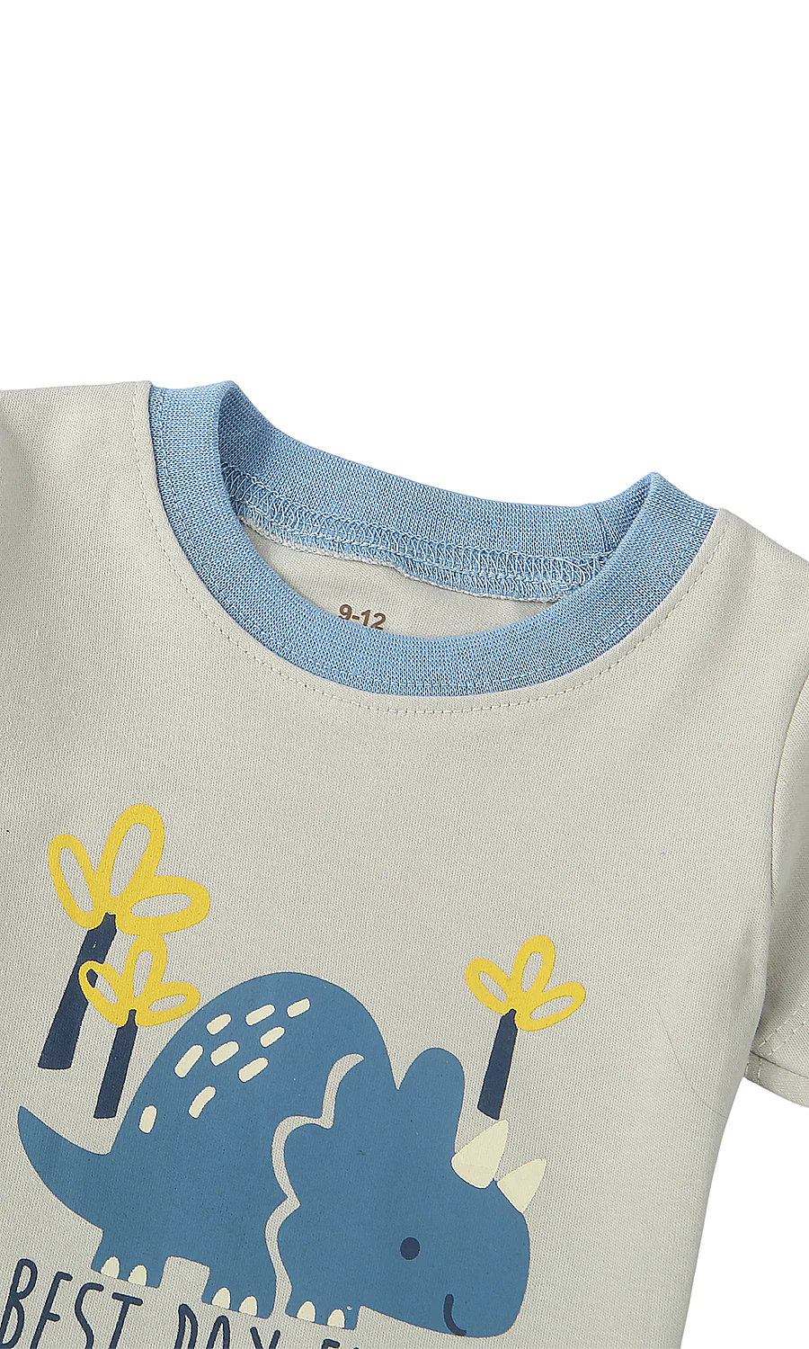 Baby Boys Dinosaur 3-Piece Suit Grey Blue Green - Image 3