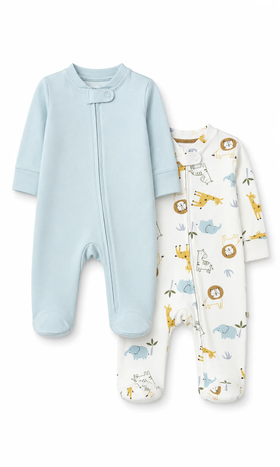 Baby Boys Footed Romper Pack of 2 Blue