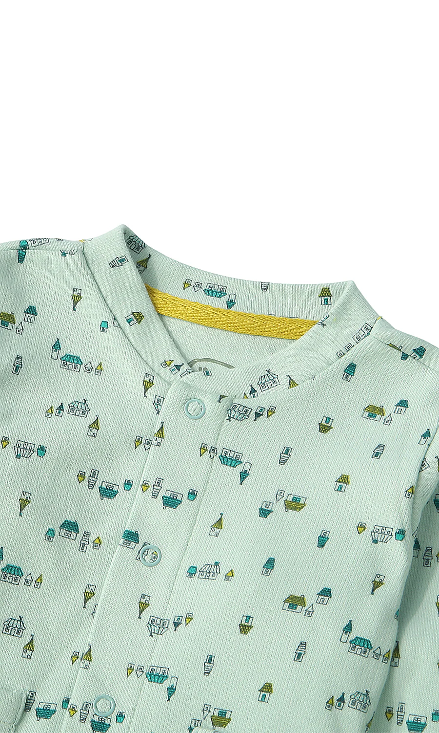 Baby Boys Night Suit Mint Green Mini Town Village Print 2-Piece Pyjama Set - Image 2