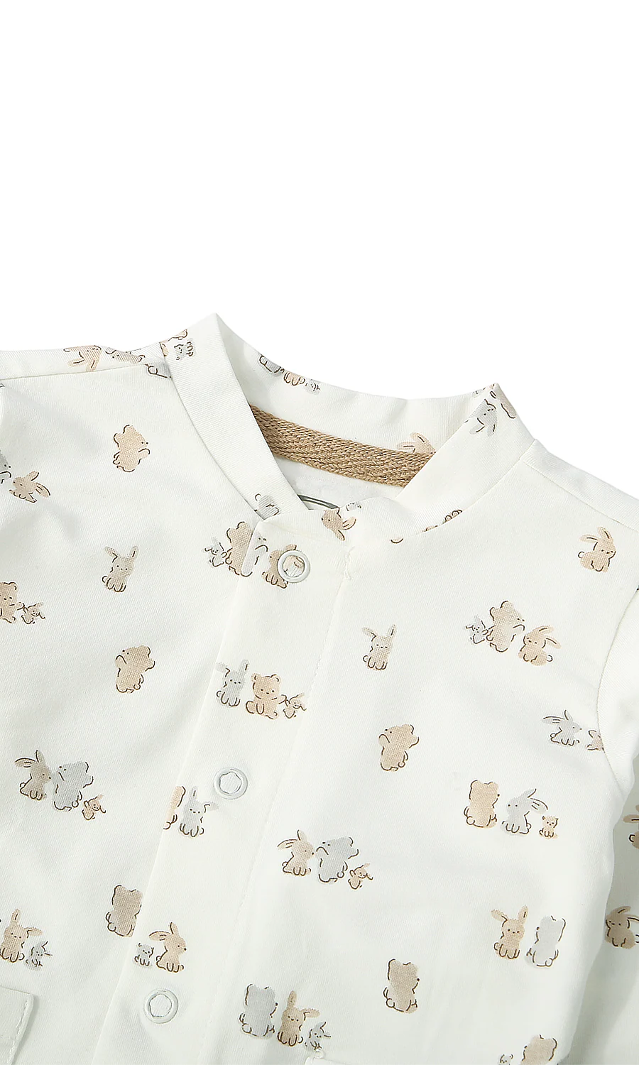 Baby Boys Night Suit Off White Bunny Squirrel Print - Image 2