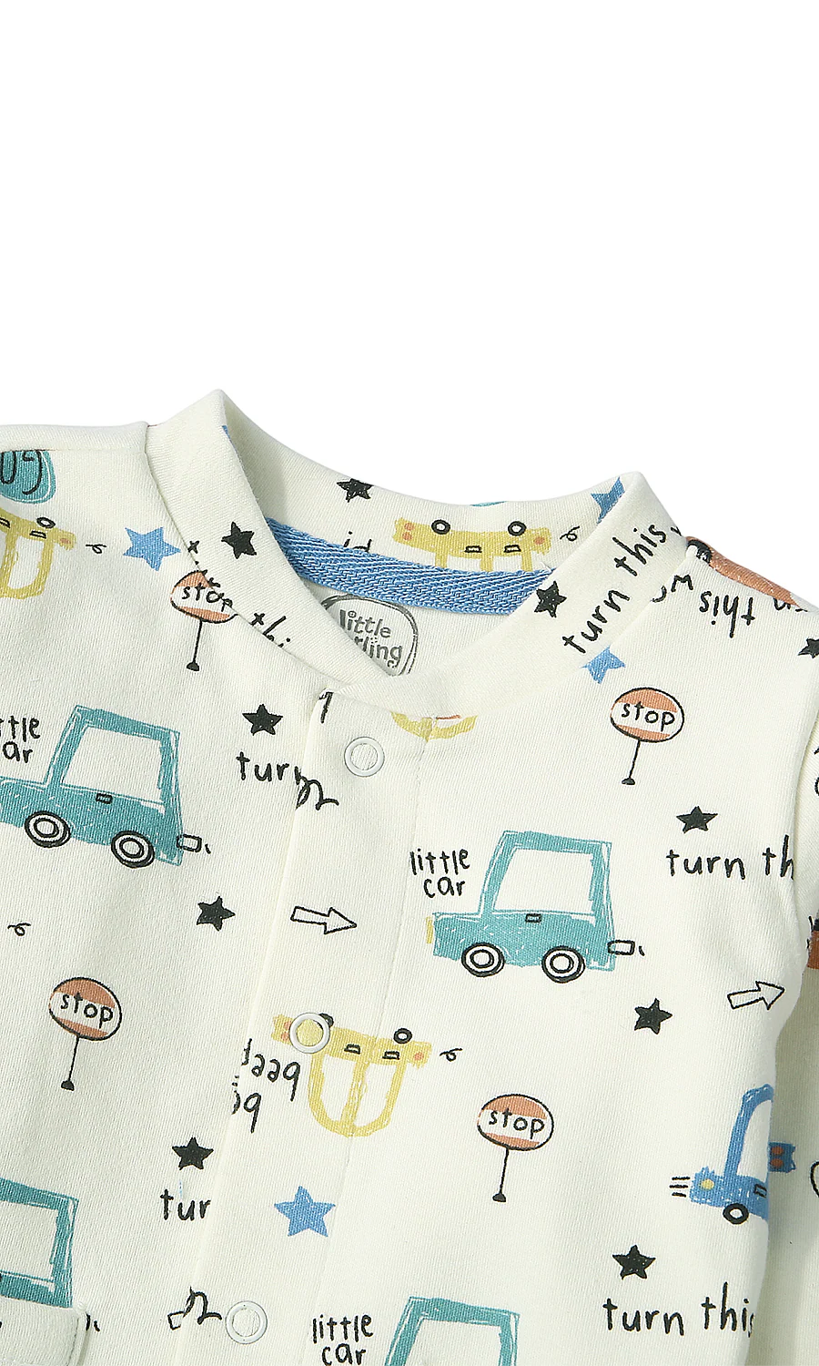 Baby Boys Night Suit White Little Car Transport Print 2-Piece Pyjama Set - Image 2