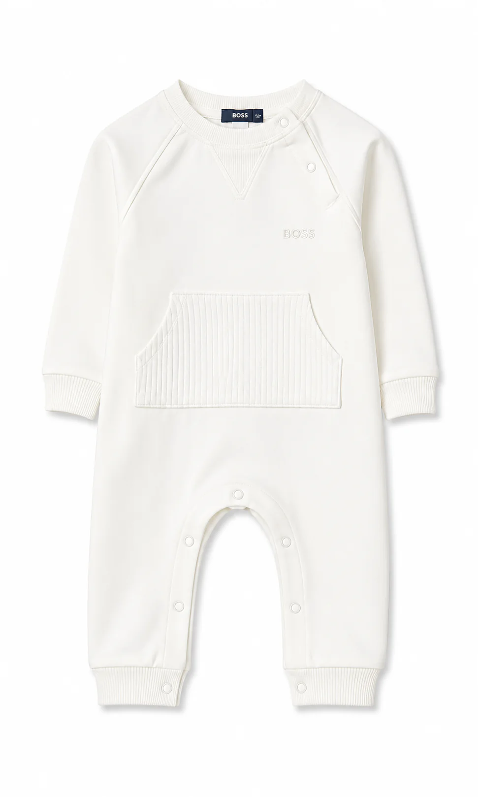 Baby Boys Off White Knit Full Sleeve Romper
