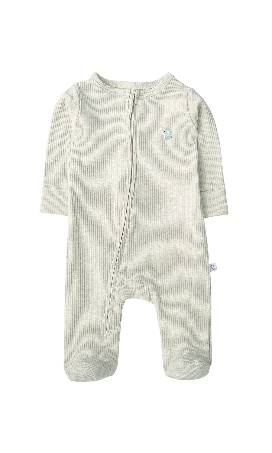 Baby Boys Romper Pack of 2 Grey Cream Ribbed - Image 2