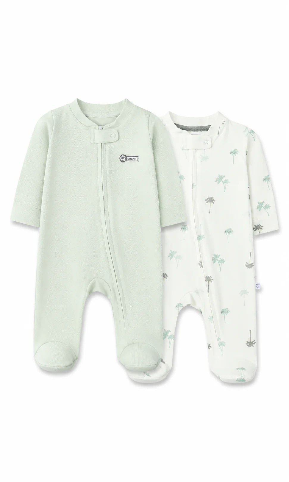 Baby Boys Romper Pack of 2 Mint Green Palm Tree Print