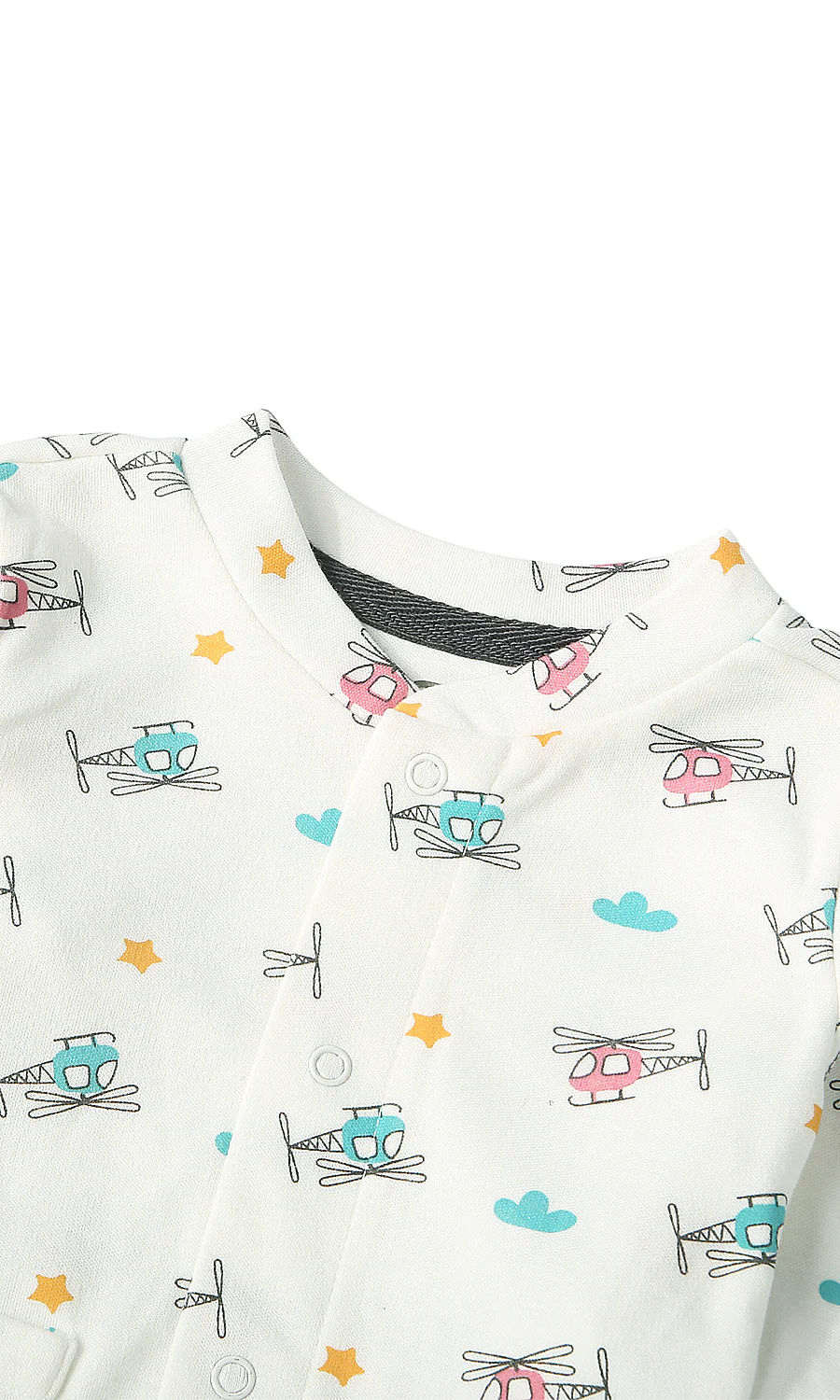 Baby Boys White Helicopter Print Night Suit - Image 2