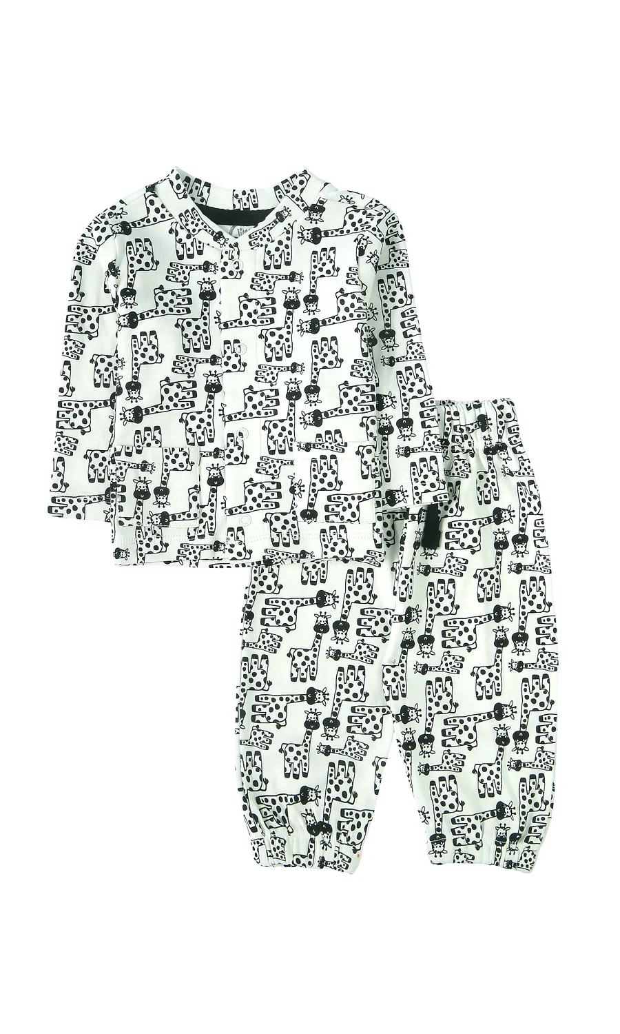 Baby Boys White Night Suit Giraffe Print