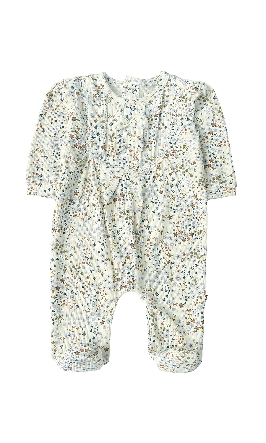 Baby Floral Print Pointelle 6-Piece Gift Set Blue - Image 3