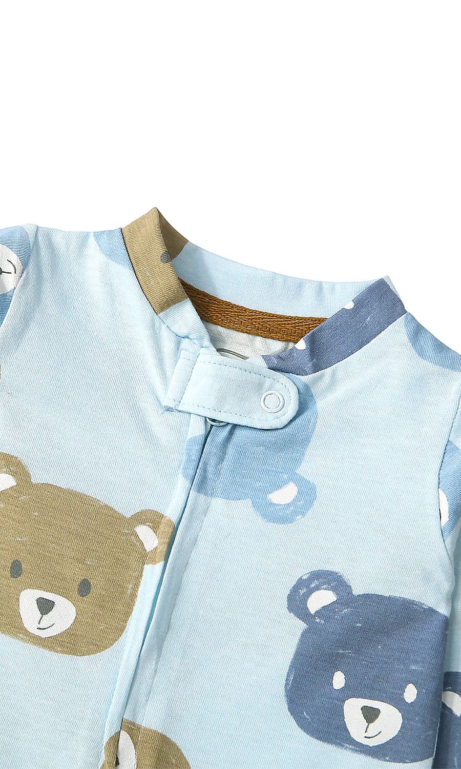 Baby Footed Romper Pack of 2 Blue Bear Print - Image 6