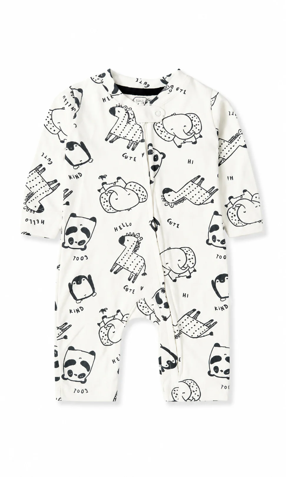 Baby Gift Set White Cartoon Animals Print 6 Piece Newborn Set - Image 2