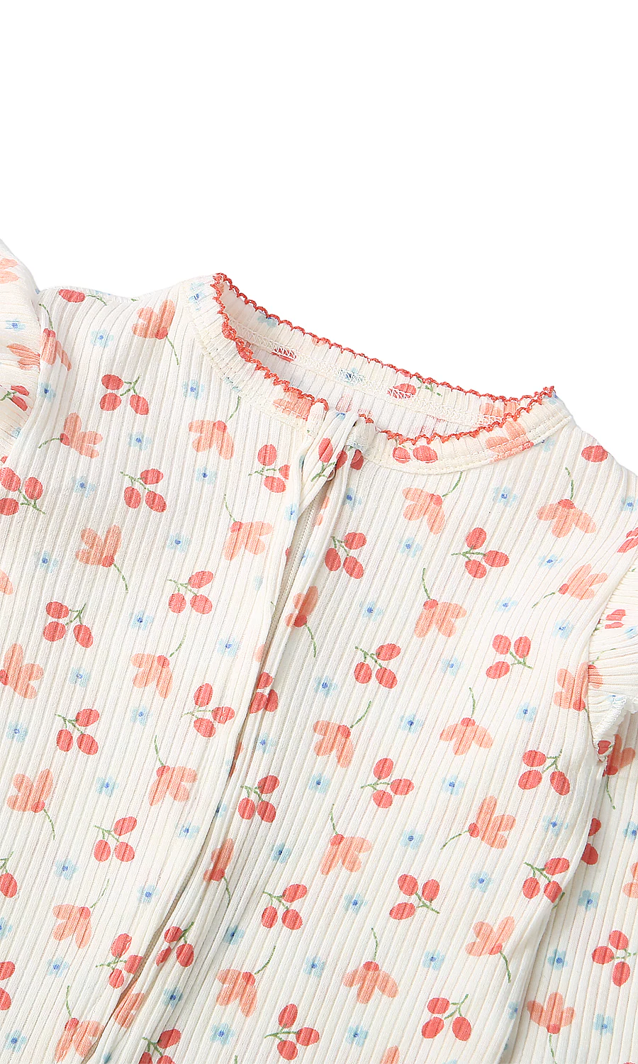 Baby Girl Cotton Romper 2-Pack – Pink & Cherry Print - Image 3