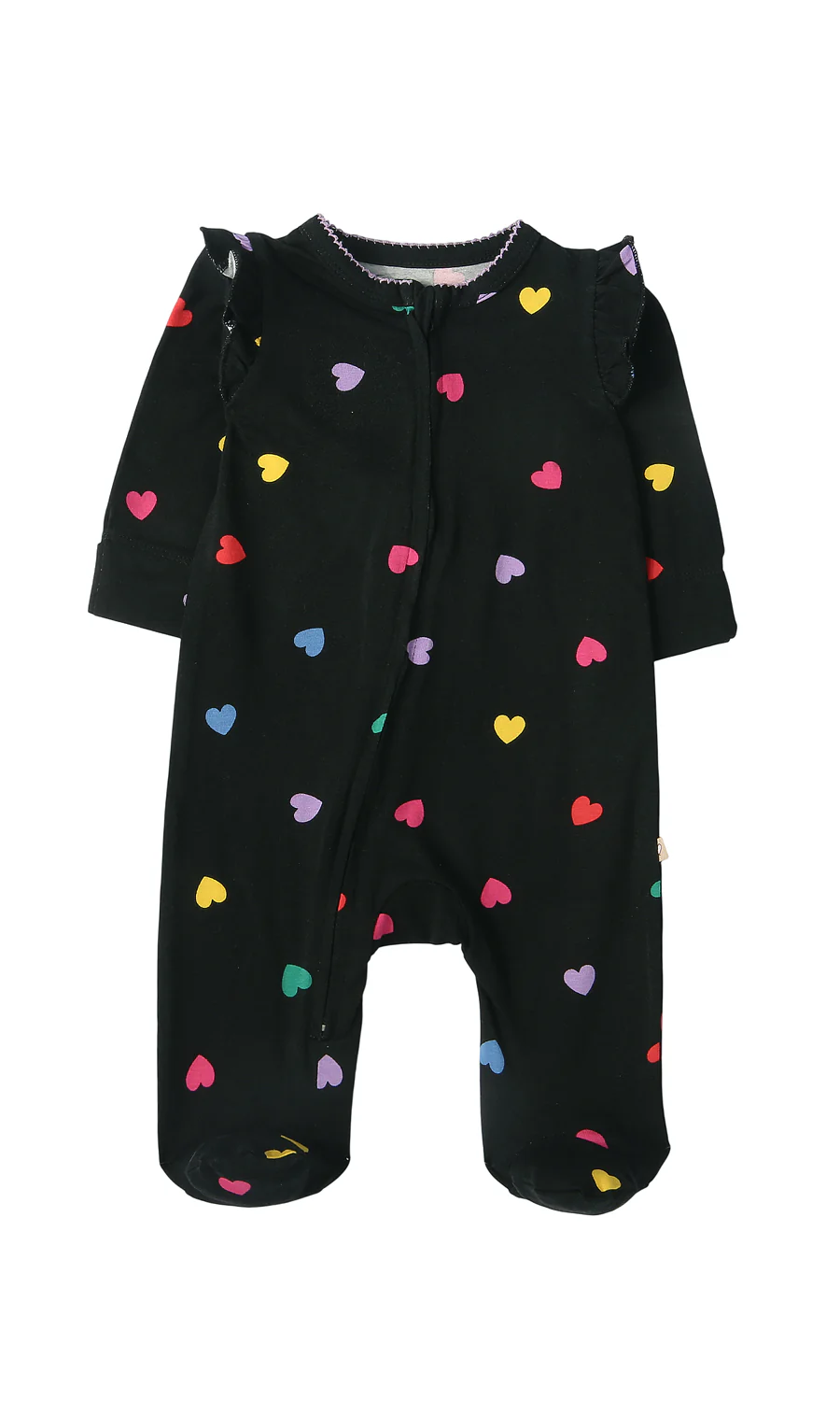 Baby Girl Cotton Romper Pack of 2 — Black Heart Print & Cream Butterfly Print - Image 2