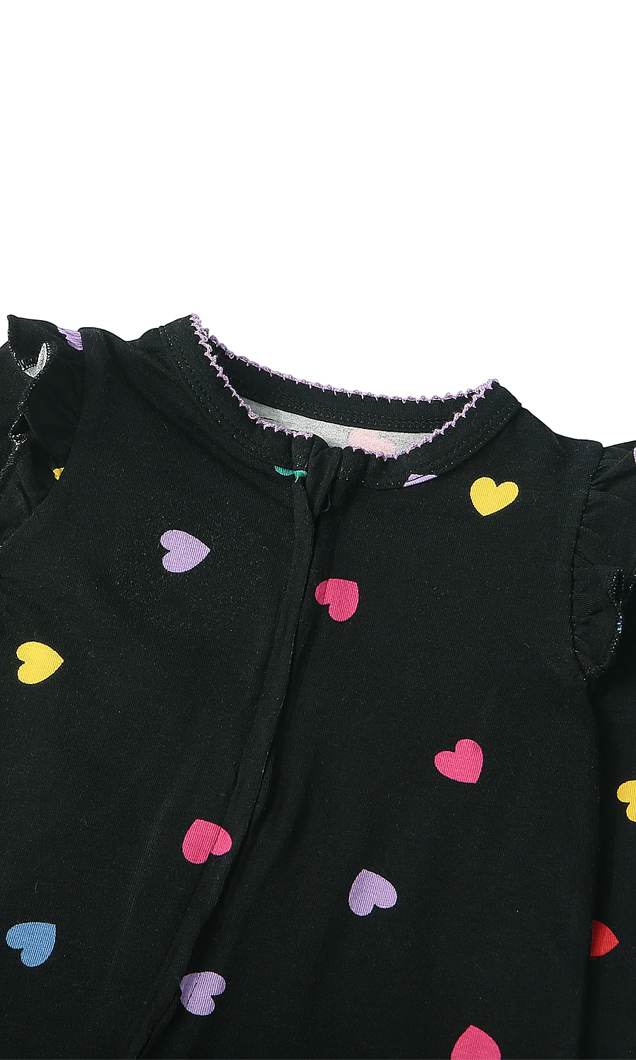 Baby Girl Cotton Romper Pack of 2 — Black Heart Print & Cream Butterfly Print - Image 3