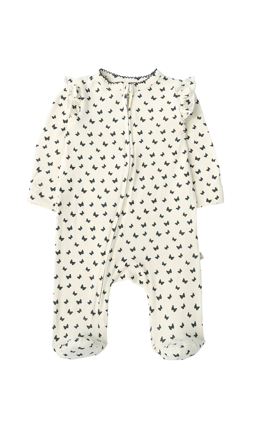 Baby Girl Cotton Romper Pack of 2 — Black Heart Print & Cream Butterfly Print - Image 5