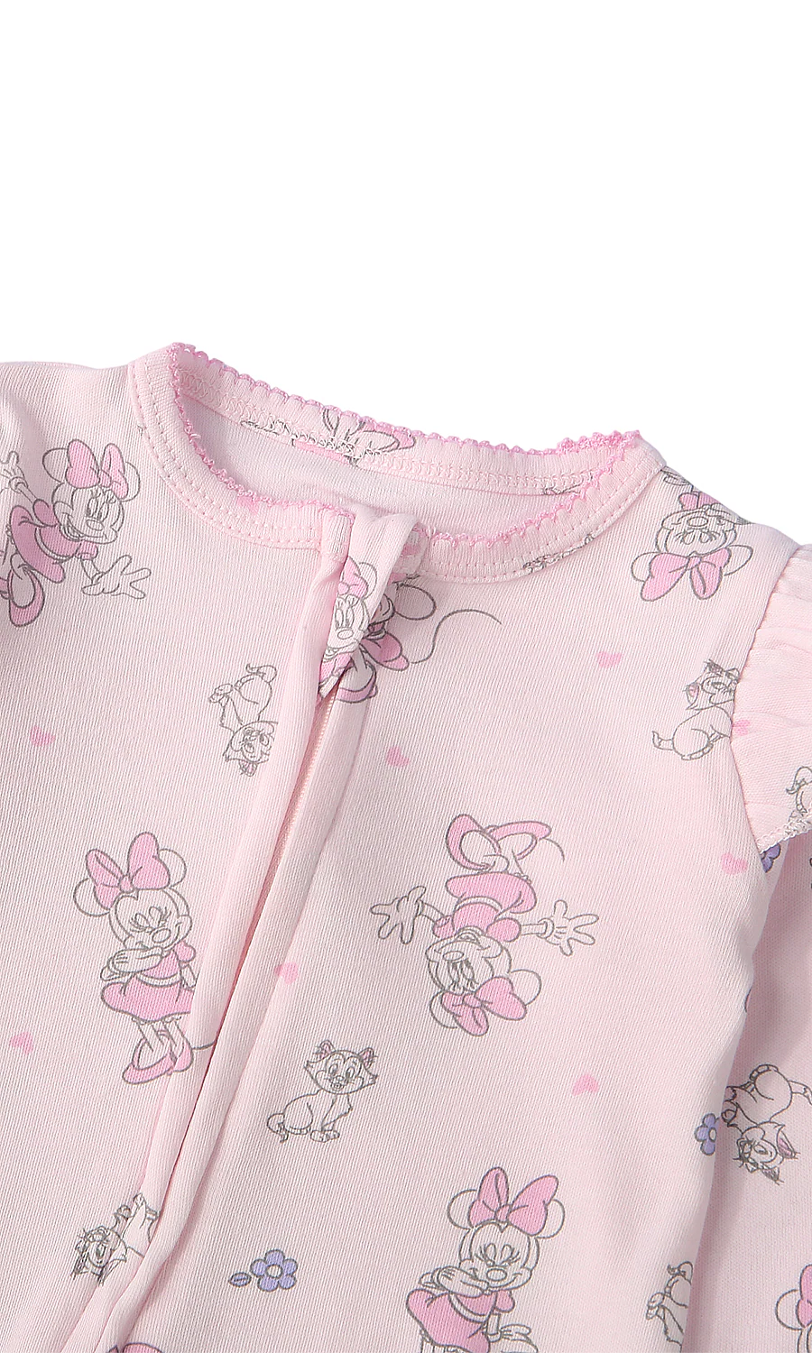 Baby Girl Cotton Romper Pack of 2 — Blue Floral Print & Pink Minnie Mouse Print - Image 3