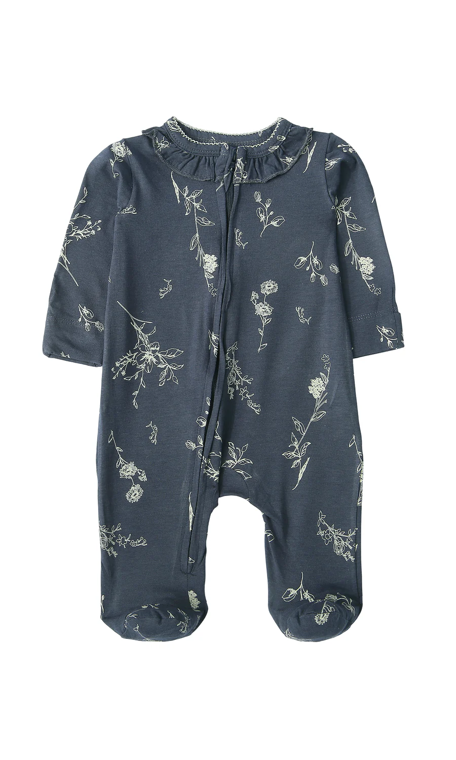 Baby Girl Cotton Romper Pack of 2 — Blue Floral Print & Pink Minnie Mouse Print - Image 4