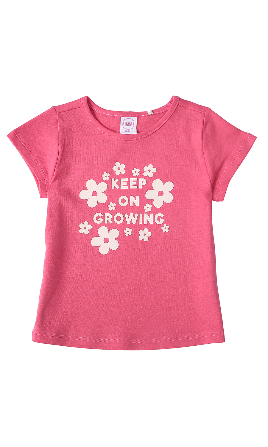 Baby Girls 3 Pcs Summer Suit Hot Pink White Floral Print - Image 2