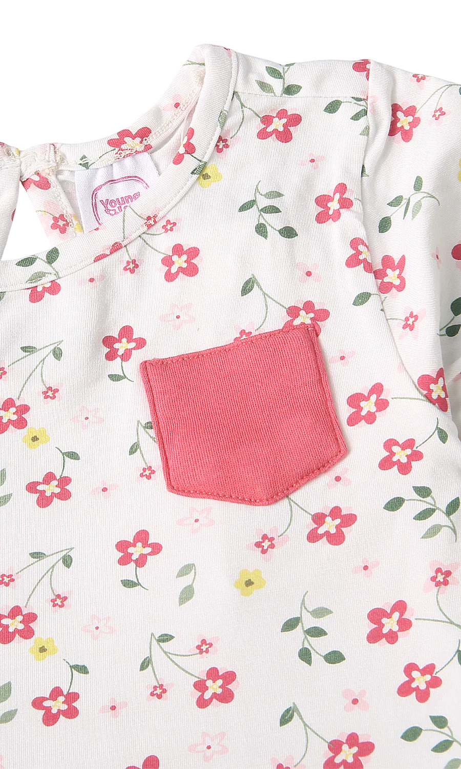 Baby Girls 3 Pcs Summer Suit Hot Pink White Floral Print - Image 6