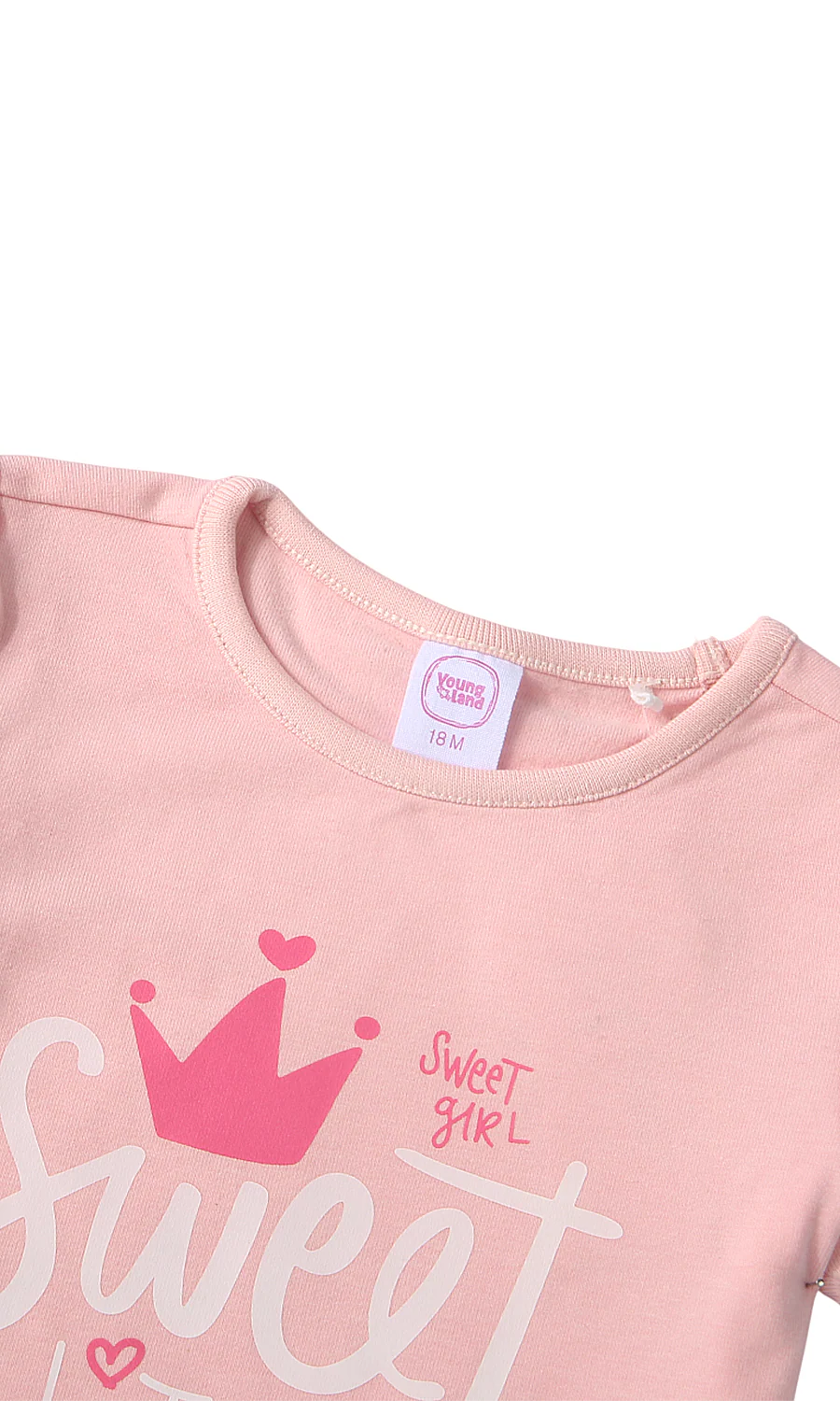 Baby Girls 3 Pcs Summer Suit Peach White Rose Floral Print - Image 6