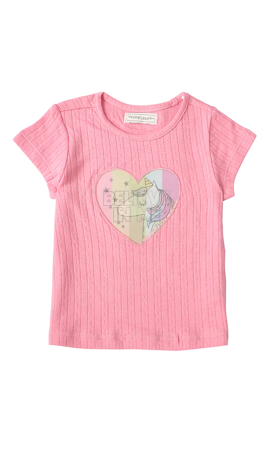 Baby Girls 3 Pcs Summer Suit Pink White Unicorn Print - Image 2