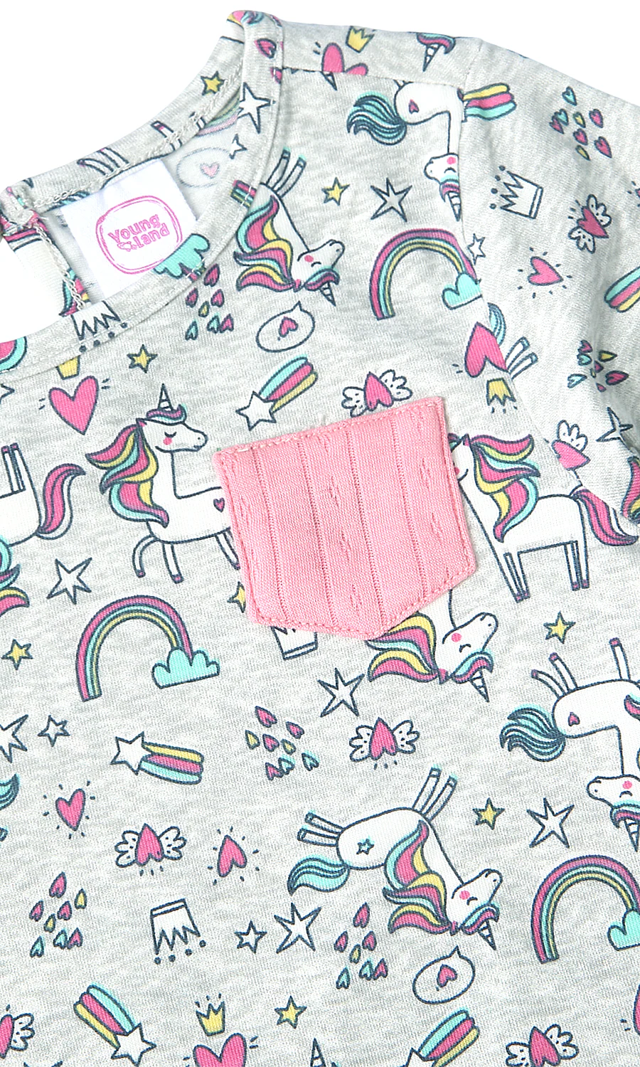Baby Girls 3 Pcs Summer Suit Pink White Unicorn Print - Image 5