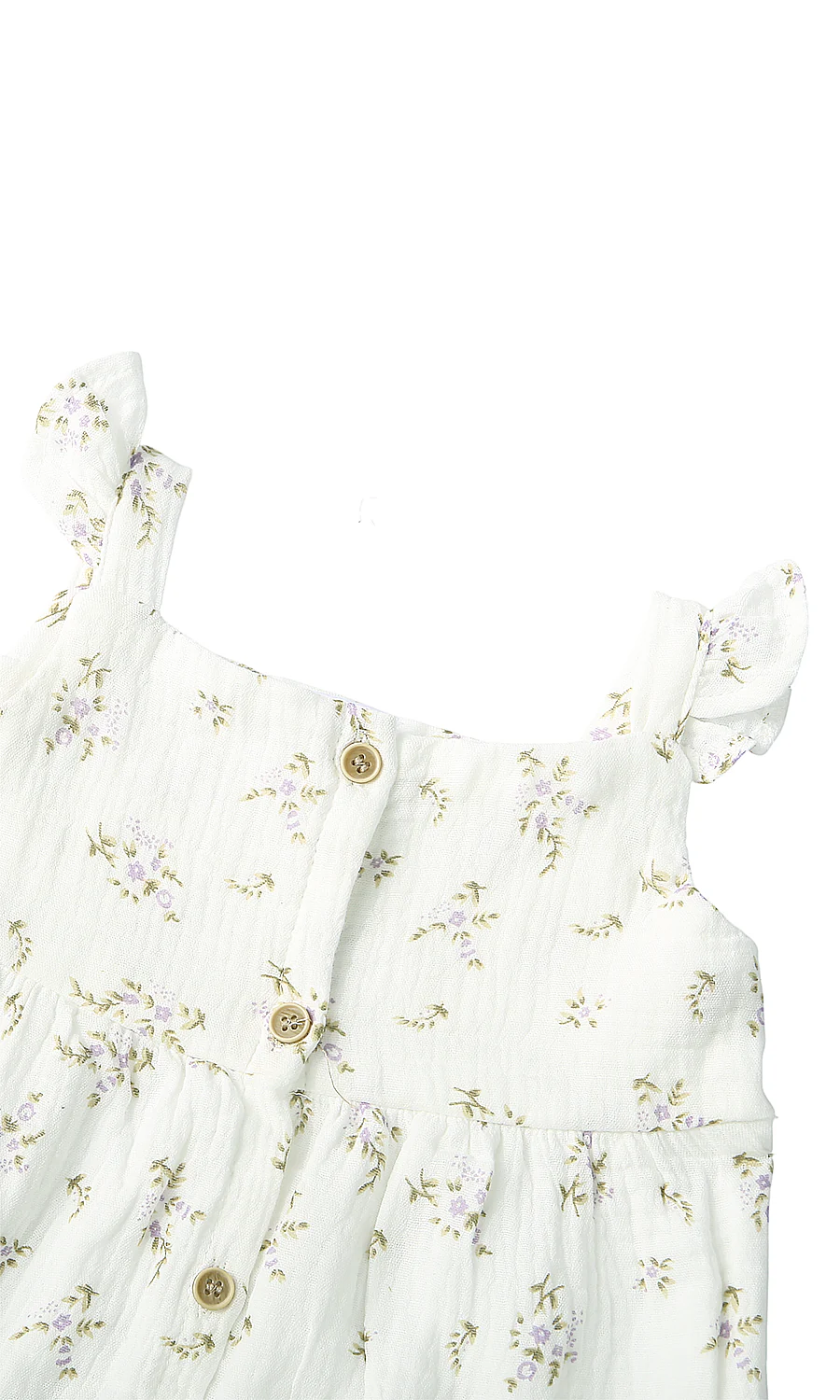 Baby Girls 3-Piece Dress Set White Ivory Ditsy Floral Print - Image 2
