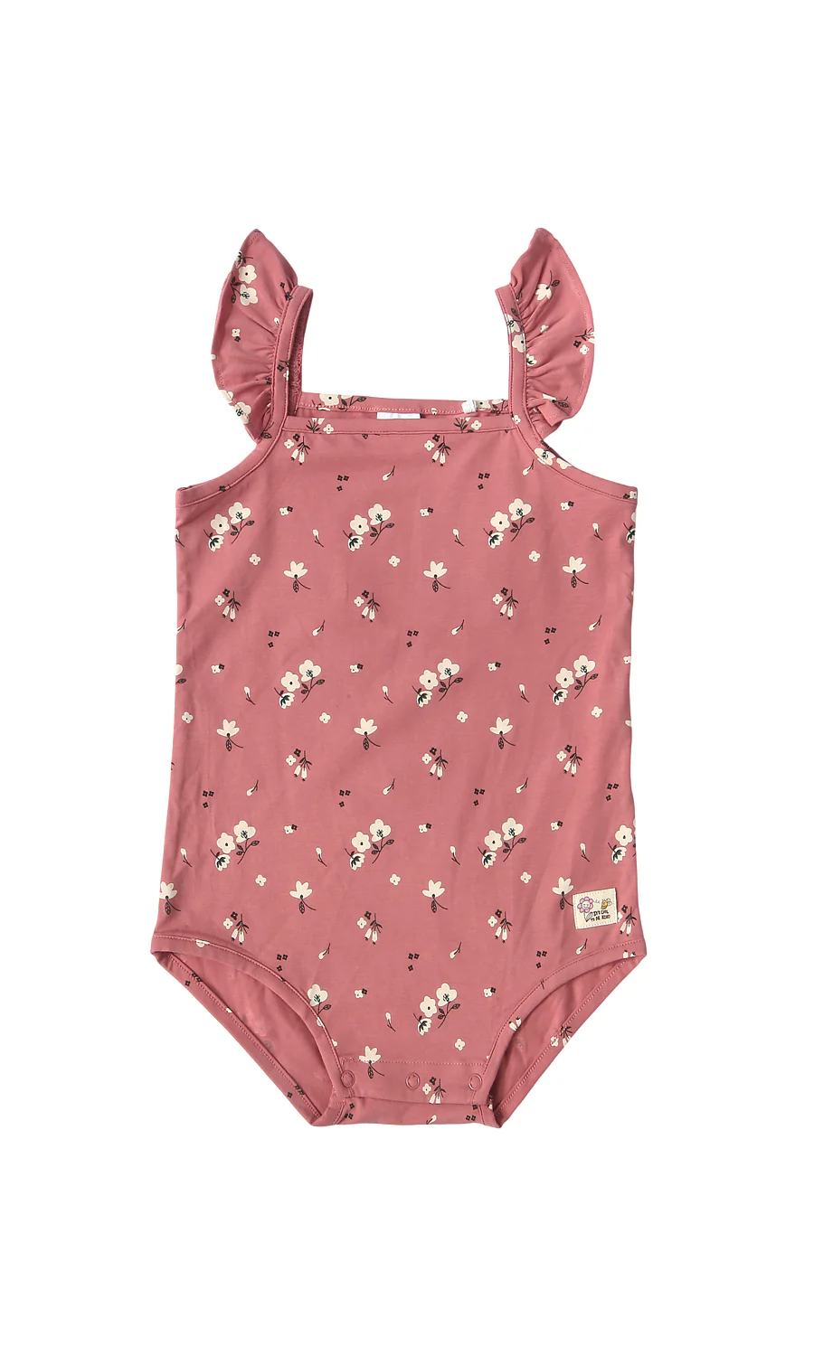 Baby Girls 3-Piece Set Dusty Rose Floral Bodysuit Teal Bloomer & Cream Top - Image 2