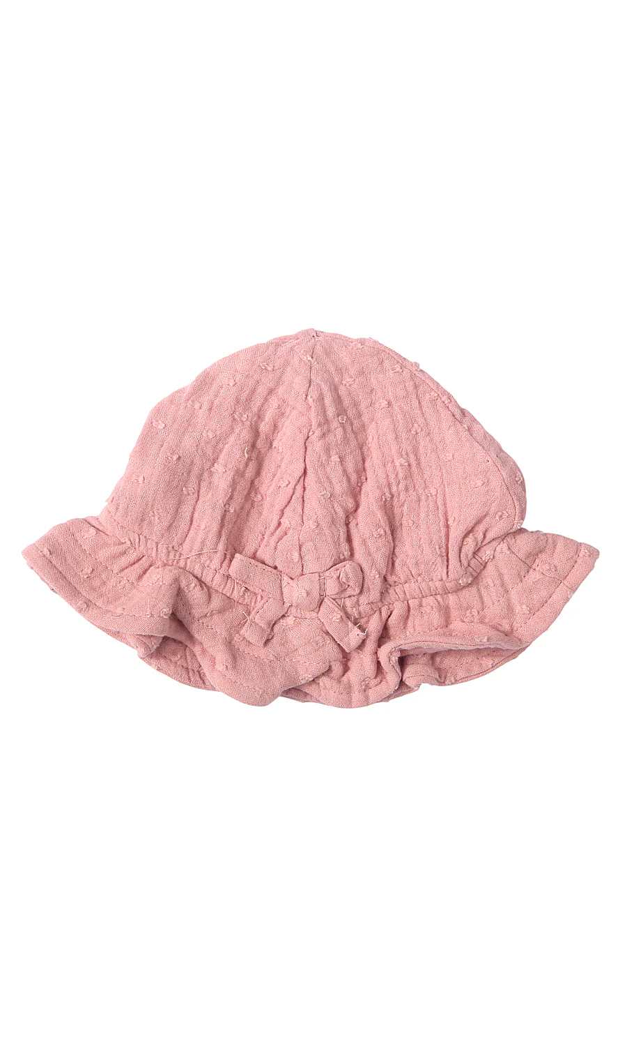 Baby Girls 3 Piece Suit Dusky Rose Swiss Dot White Floral Embroidered Frill Dress Bloomers Hat Set - Image 4