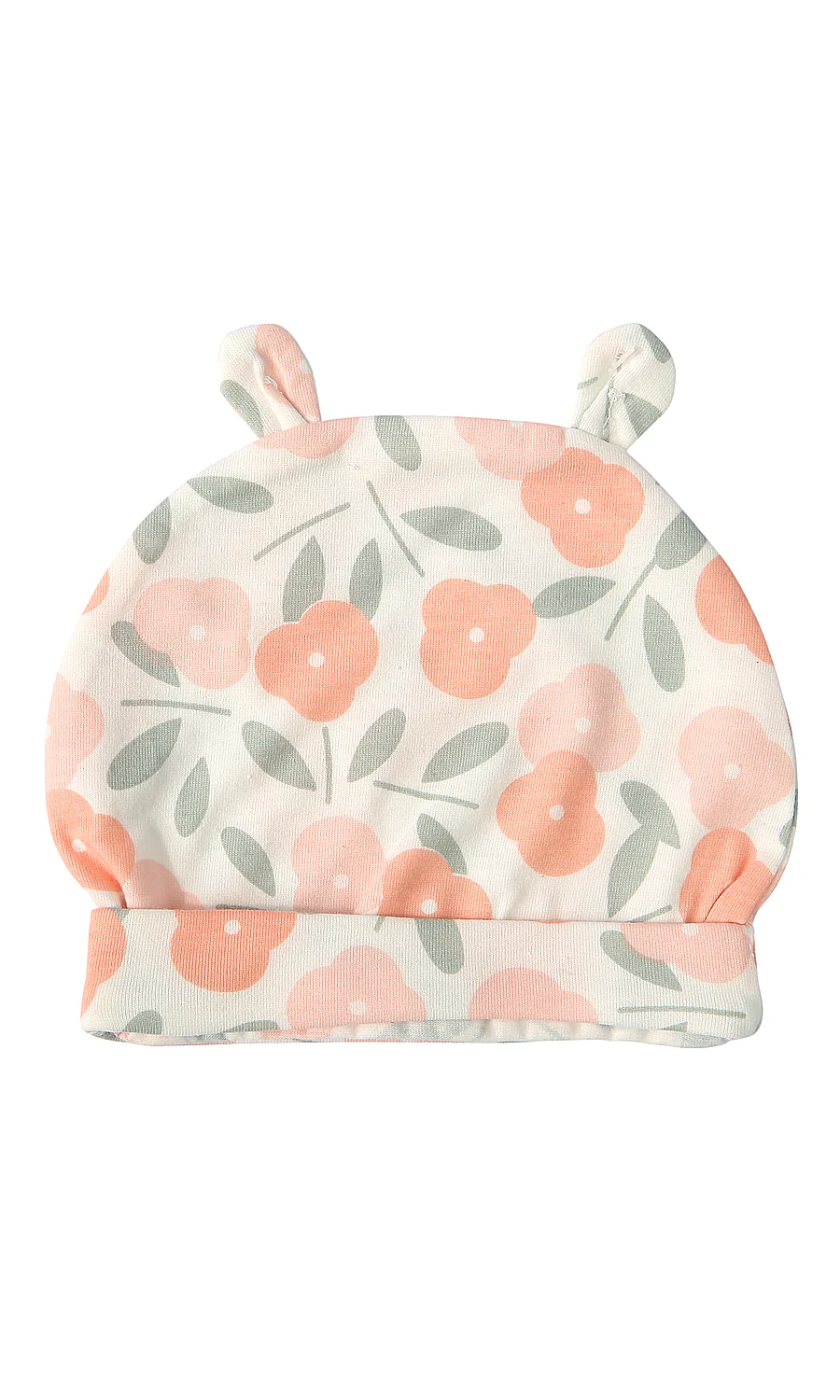 Baby Girls 5-Piece Gift Set White Peach Floral Print - Image 4