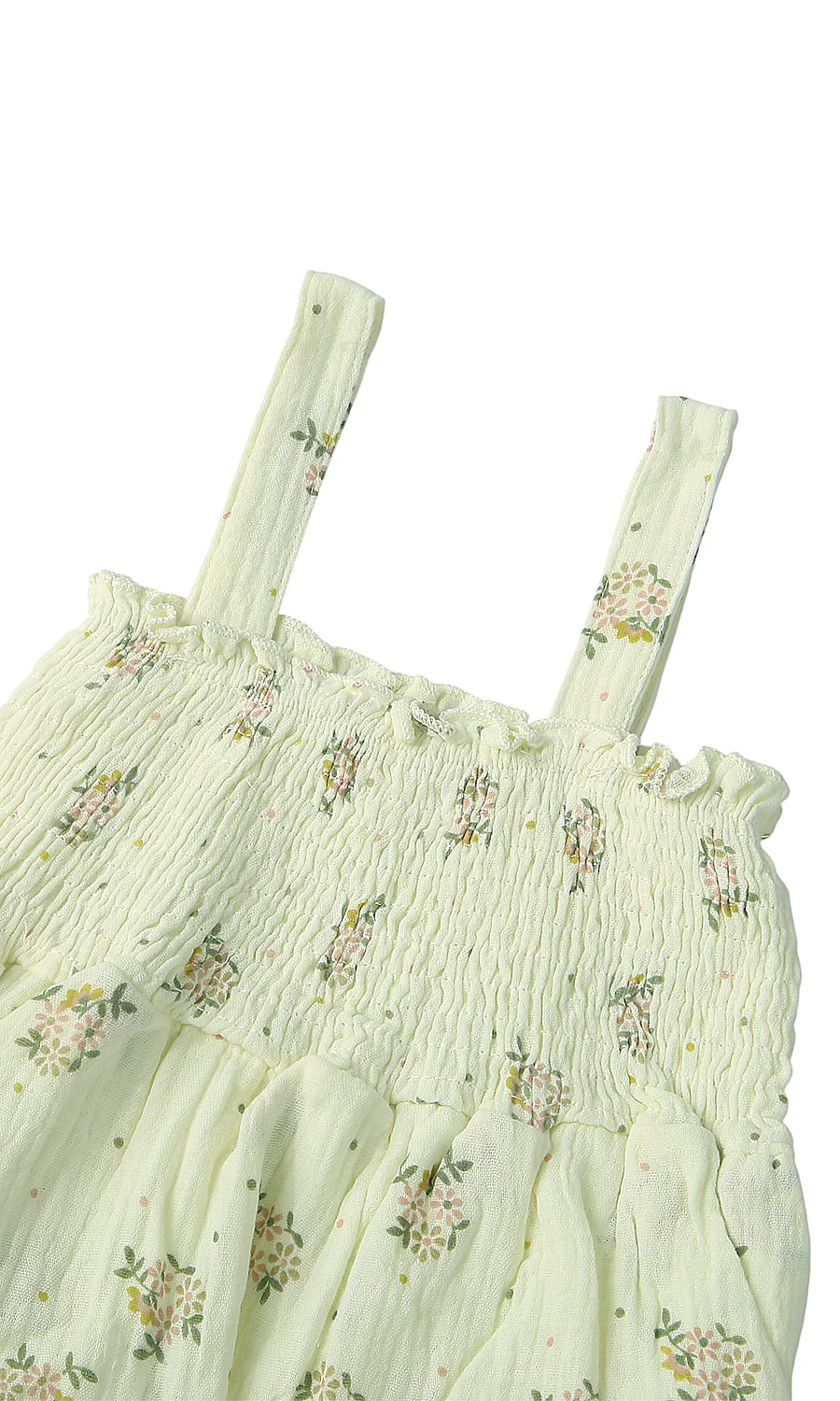 Baby Girls Bodysuit Pack Of 2 Pale Mint Ditsy Floral Smocked Romper Puff Sleeve Jacket Set - Image 5