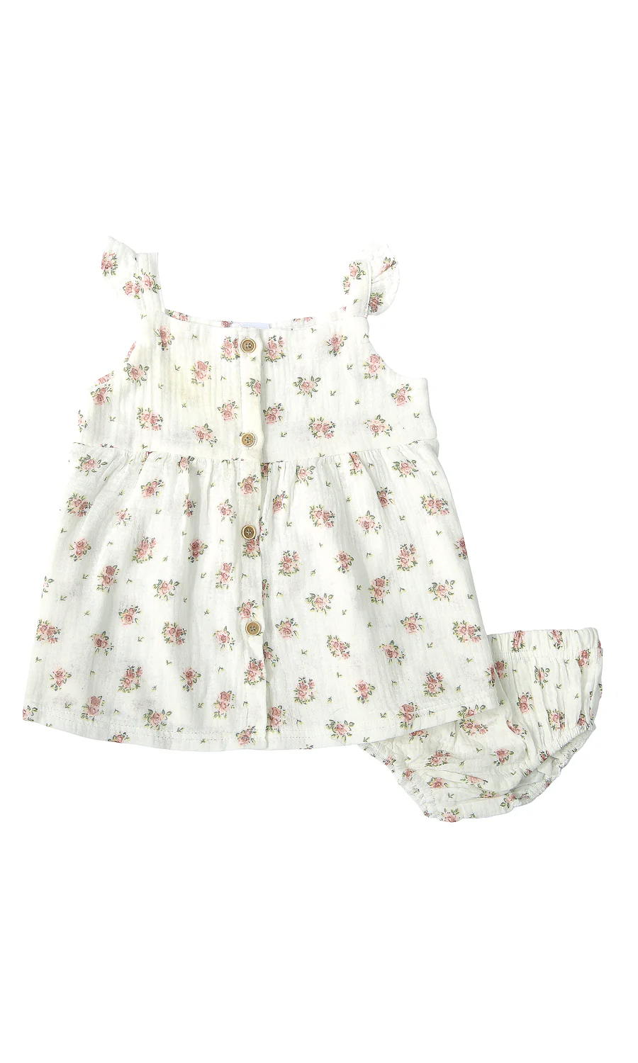 Baby Girls Ditsy Floral Sundress & Bloomers Set Off White