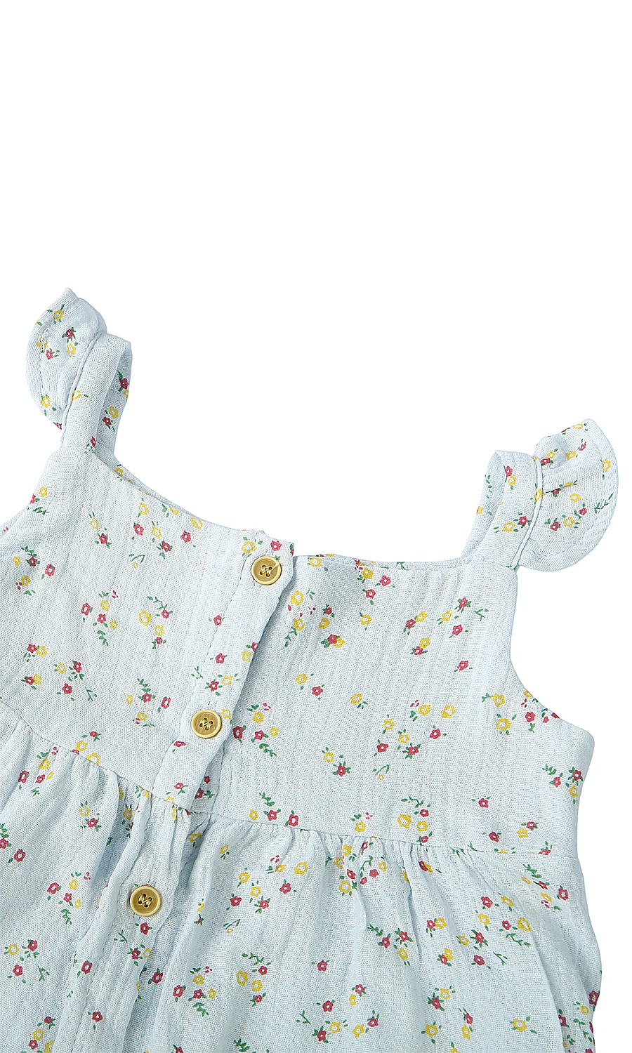 Baby Girls Dress Bloomer Headband Set Blue Floral Print - Image 2