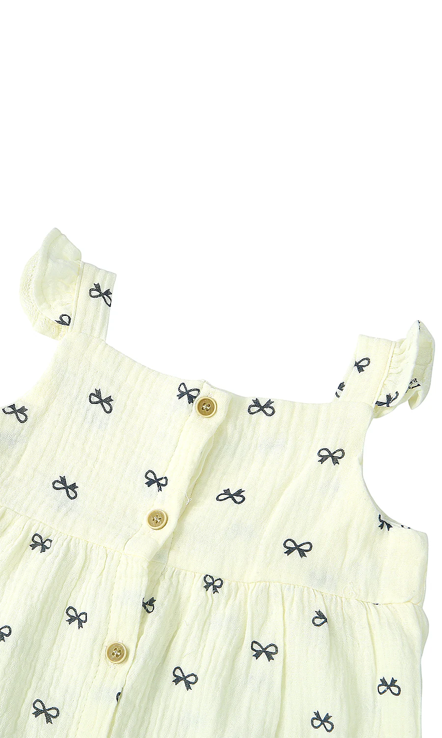 Baby Girls Dress Bloomer Headband Set Cream Bow Print - Image 2