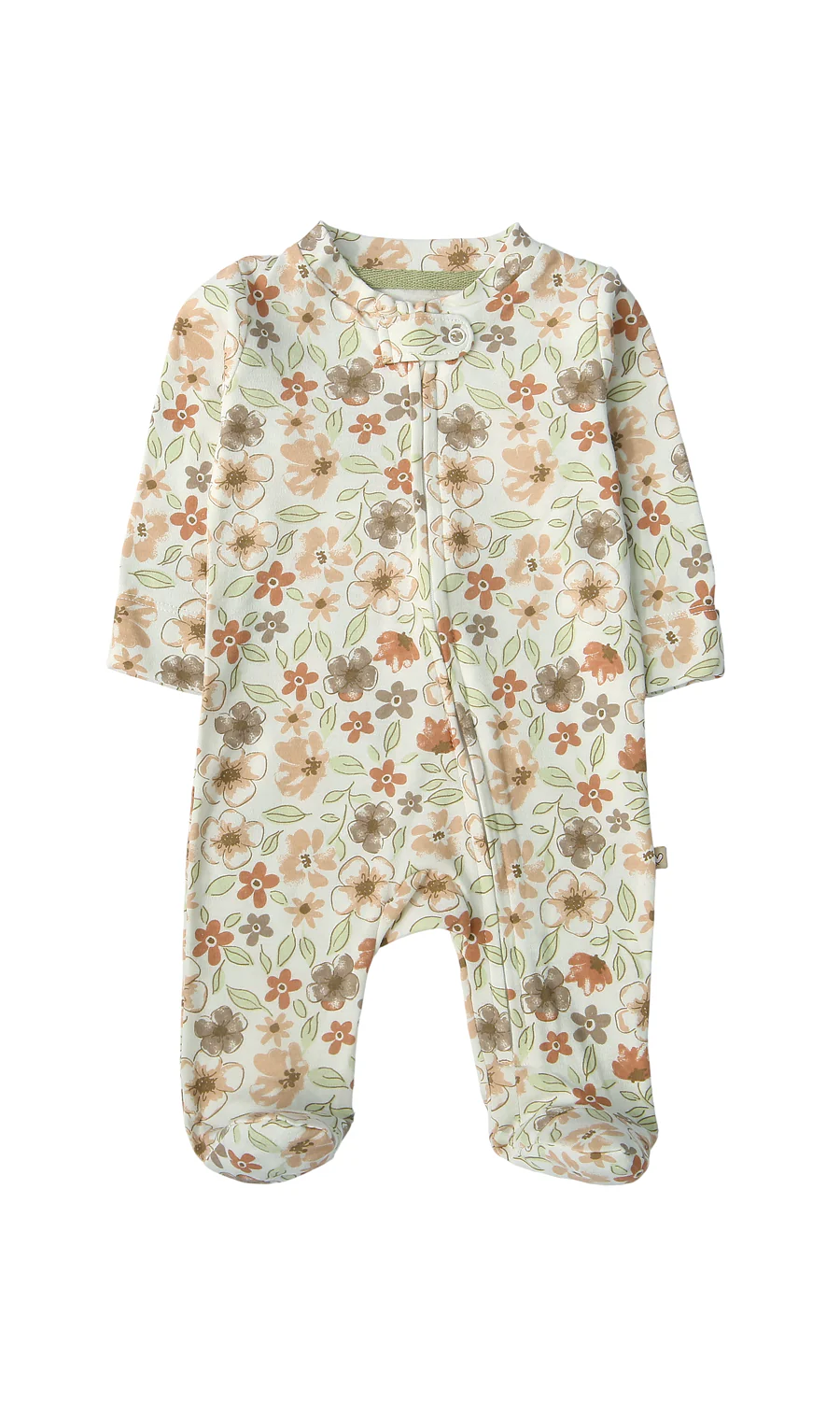 Baby Girls Floral Print and Ribbed Footed Romper Pack of 2 - Image 2
