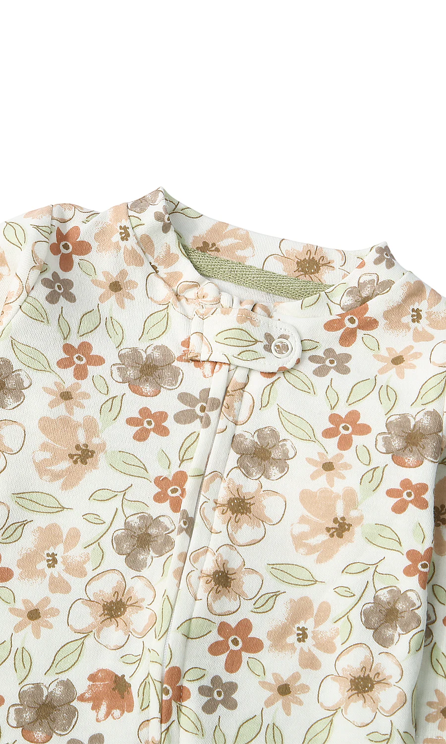 Baby Girls Floral Print and Ribbed Footed Romper Pack of 2 - Image 3