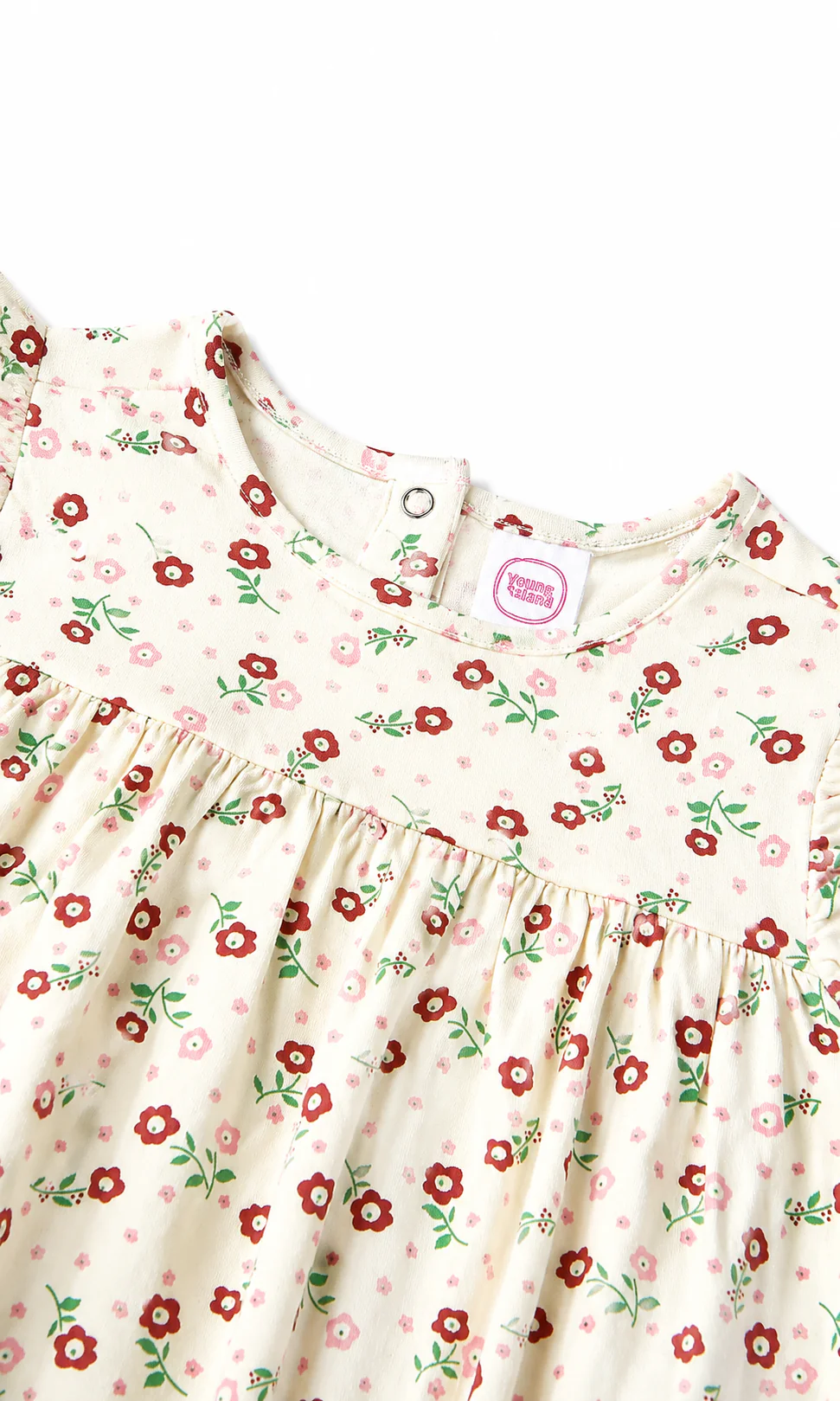 Baby Girls Flutter Sleeve Bodysuit Pack of 2 Pink & Cream Floral - Image 5